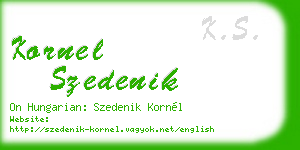 kornel szedenik business card