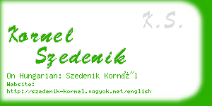 kornel szedenik business card